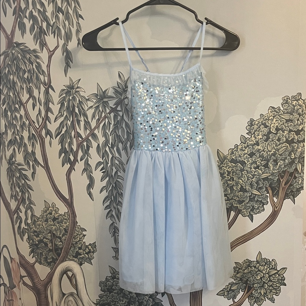 Light Blue Sequin Tulle Party Dress, sz 8, NWOT